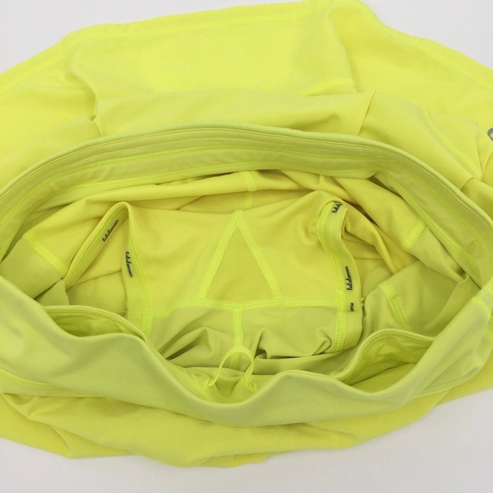 Lululemon Pace Rival Skirt Skort Sz 8 Highlighter Yellow Neon Pickleball Tennis - Picture 11 of 12